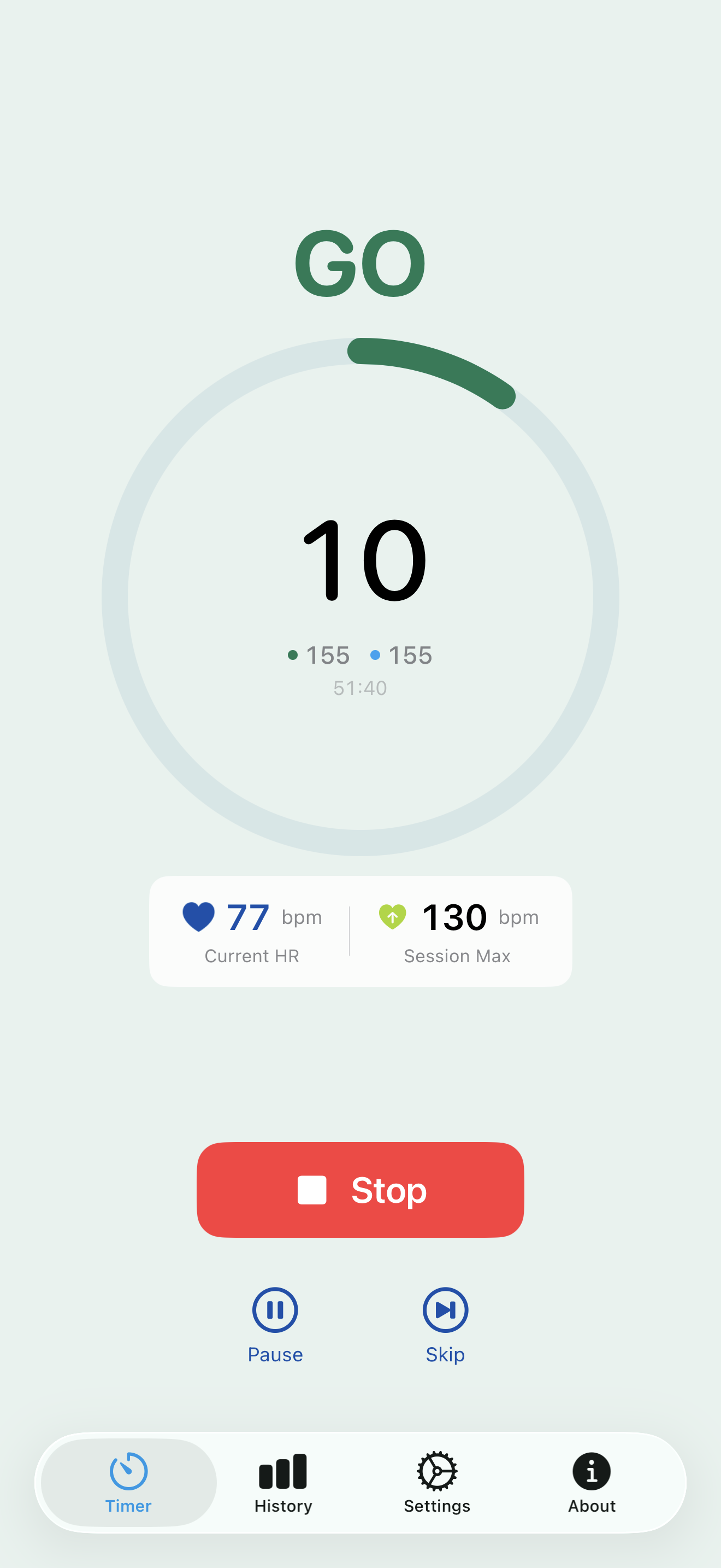 Pacing Guard timer showing GO state